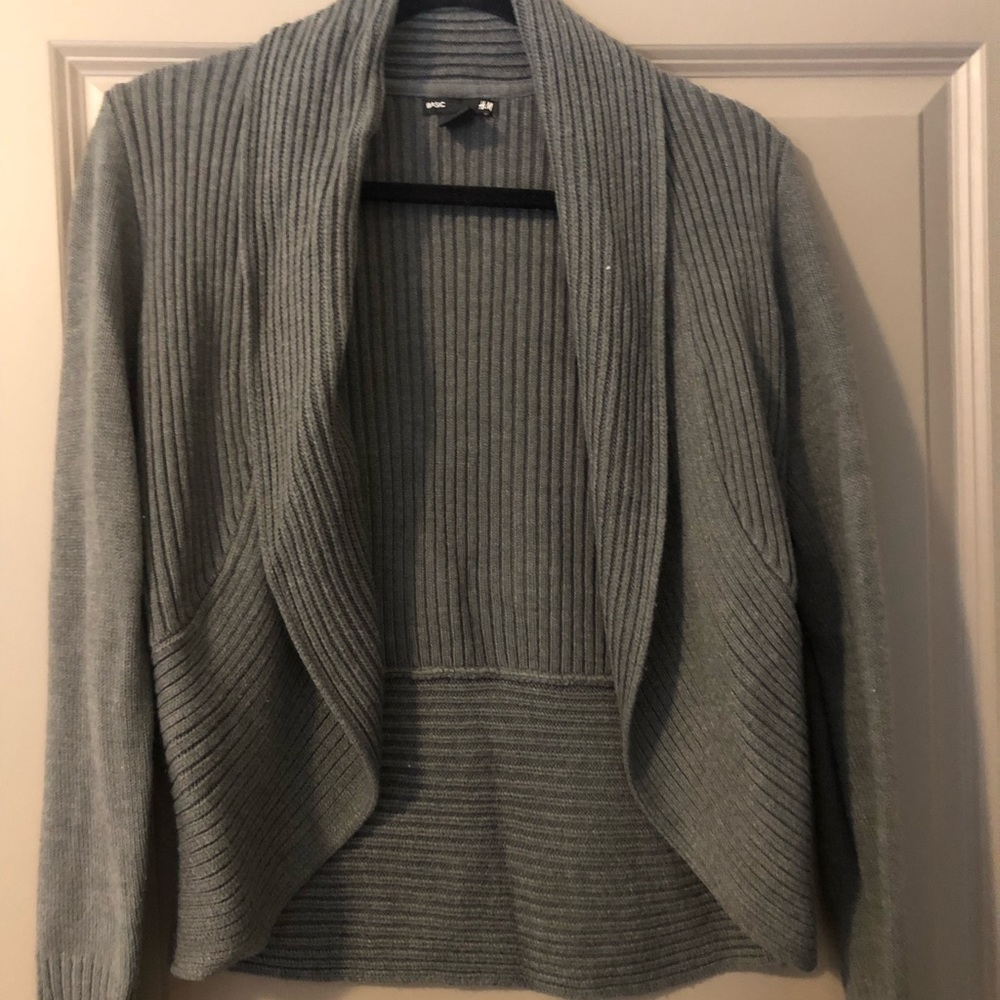 H&M Basics Charcoal Gray Cardigan